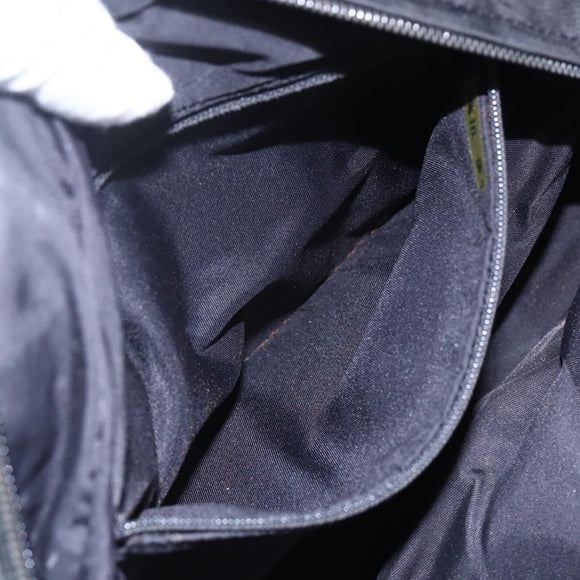 CHANEL New Travel Line Hand Bag Nylon Black Gold CC Auth mr1588