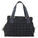 CHANEL New Travel Line Hand Bag Nylon Black Gold CC Auth mr1588-2