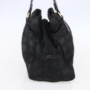 CHANEL New Travel Line Hand Bag Nylon Black Gold CC Auth mr1588-3