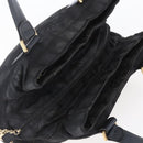 CHANEL New Travel Line Hand Bag Nylon Black Gold CC Auth mr1588-6