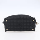 CHANEL New Travel Line Hand Bag Nylon Black Gold CC Auth mr1588-5