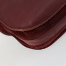CARTIER Must Line Shoulder Bag Leather Bordeaux Gold Auth mr1590-13