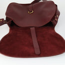 CARTIER Must Line Shoulder Bag Leather Bordeaux Gold Auth mr1590-15