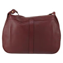 CARTIER Must Line Shoulder Bag Leather Bordeaux Gold Auth mr1590-3
