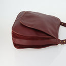 CARTIER Must Line Shoulder Bag Leather Bordeaux Gold Auth mr1590-4