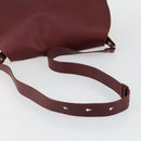 CARTIER Must Line Shoulder Bag Leather Bordeaux Gold Auth mr1590-7