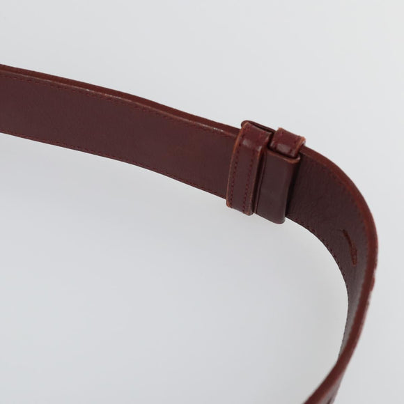 CARTIER Must Line Shoulder Bag Leather Bordeaux Gold Auth mr1590