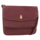 CARTIER Must Line Shoulder Bag Leather Bordeaux Gold Auth mr1591-1