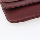 CARTIER Must Line Shoulder Bag Leather Bordeaux Gold Auth mr1591-14