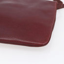 CARTIER Must Line Shoulder Bag Leather Bordeaux Gold Auth mr1591-15