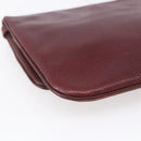 CARTIER Must Line Shoulder Bag Leather Bordeaux Gold Auth mr1591-16