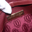 CARTIER Must Line Shoulder Bag Leather Bordeaux Gold Auth mr1591-10