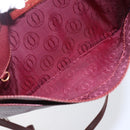 CARTIER Must Line Shoulder Bag Leather Bordeaux Gold Auth mr1591-11
