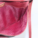 CARTIER Must Line Shoulder Bag Leather Bordeaux Gold Auth mr1591-17