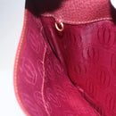 CARTIER Must Line Shoulder Bag Leather Bordeaux Gold Auth mr1591-18