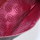 CARTIER Must Line Shoulder Bag Leather Bordeaux Gold Auth mr1591-12