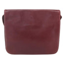 CARTIER Must Line Shoulder Bag Leather Bordeaux Gold Auth mr1591-2