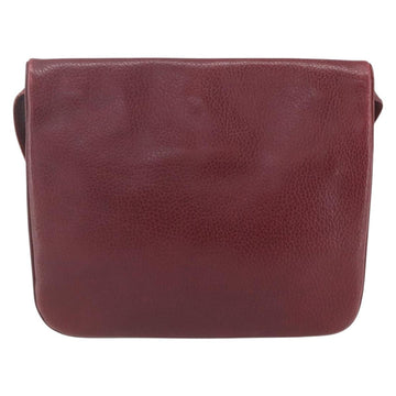 CARTIER Must Line Shoulder Bag Leather Bordeaux Gold Auth mr1591 - 0