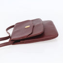 CARTIER Must Line Shoulder Bag Leather Bordeaux Gold Auth mr1591-3