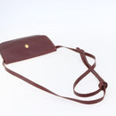 CARTIER Must Line Shoulder Bag Leather Bordeaux Gold Auth mr1591-7