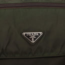 PRADA Shoulder Bag Nylon Khaki Silver Auth mr1593-14