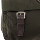 PRADA Shoulder Bag Nylon Khaki Silver Auth mr1593-15