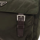 PRADA Shoulder Bag Nylon Khaki Silver Auth mr1593-16