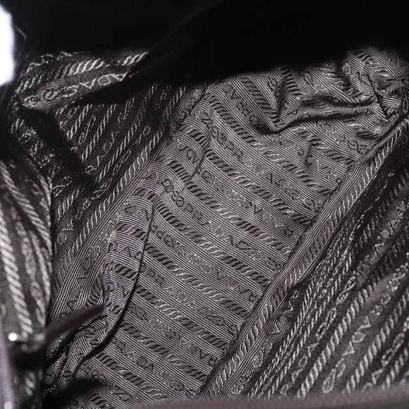 PRADA Shoulder Bag Nylon Khaki Silver Auth mr1593