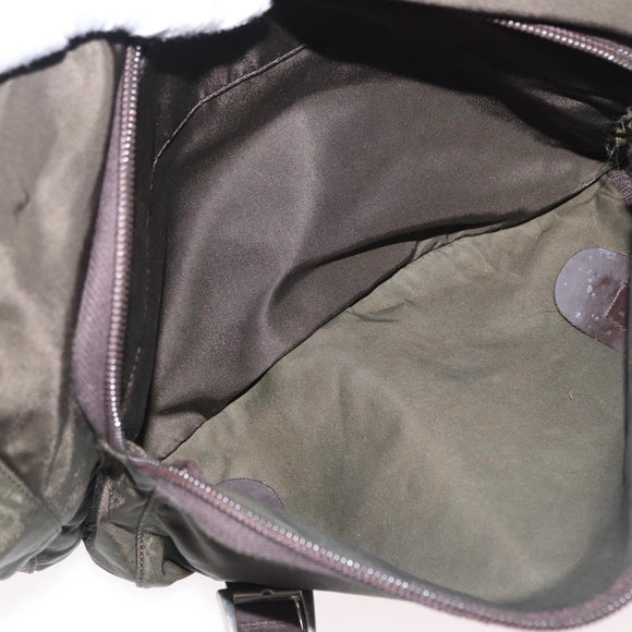 PRADA Shoulder Bag Nylon Khaki Silver Auth mr1593