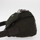 PRADA Shoulder Bag Nylon Khaki Silver Auth mr1593-5