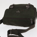 PRADA Shoulder Bag Nylon Khaki Silver Auth mr1593-6