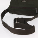 PRADA Shoulder Bag Nylon Khaki Silver Auth mr1593-7