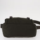 PRADA Shoulder Bag Nylon Khaki Silver Auth mr1593-9