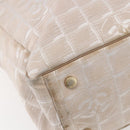 CHANEL New Travel Line Tote Bag Nylon Beige Gold CC Auth mr1594-13