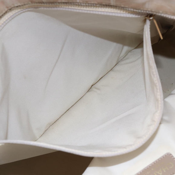 CHANEL New Travel Line Tote Bag Nylon Beige Gold CC Auth mr1594