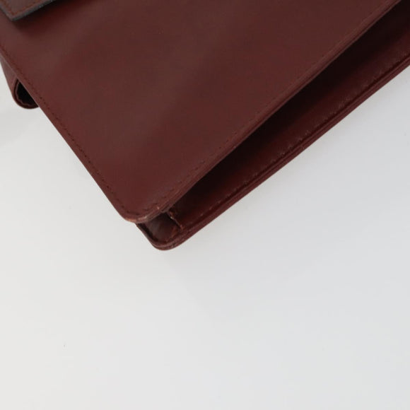 CARTIER Must Line Clutch Bag Leather 2 Set Bordeaux Auth mr1596