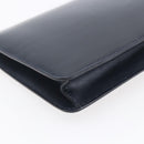 CELINE Clutch Bag Leather Black Gold Auth mr1597-11