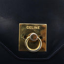 CELINE Clutch Bag Leather Black Gold Auth mr1597-12