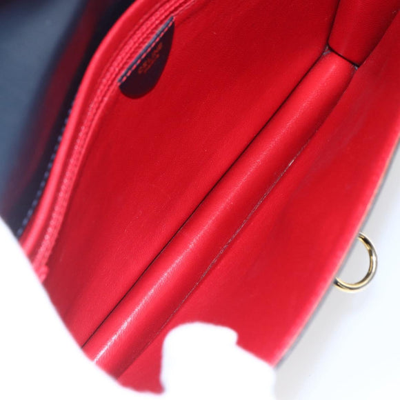 CELINE Clutch Bag Leather Black Gold Auth mr1597