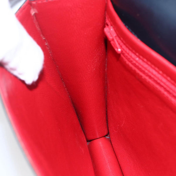 CELINE Clutch Bag Leather Black Gold Auth mr1597