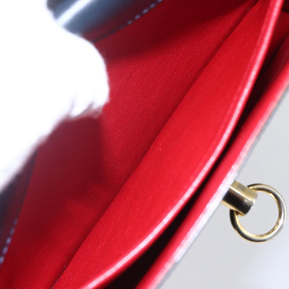 CELINE Clutch Bag Leather Black Gold Auth mr1597