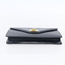 CELINE Clutch Bag Leather Black Gold Auth mr1597-7