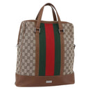 GUCCI GG Canvas Web Sherry Line special edition Hand Bag Beige Gold Auth mr1598-1