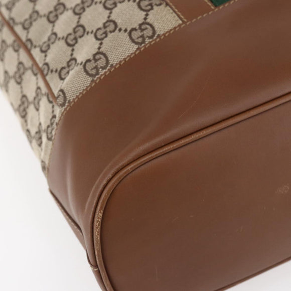 GUCCI GG Canvas Web Sherry Line special edition Hand Bag Beige Gold Auth mr1598