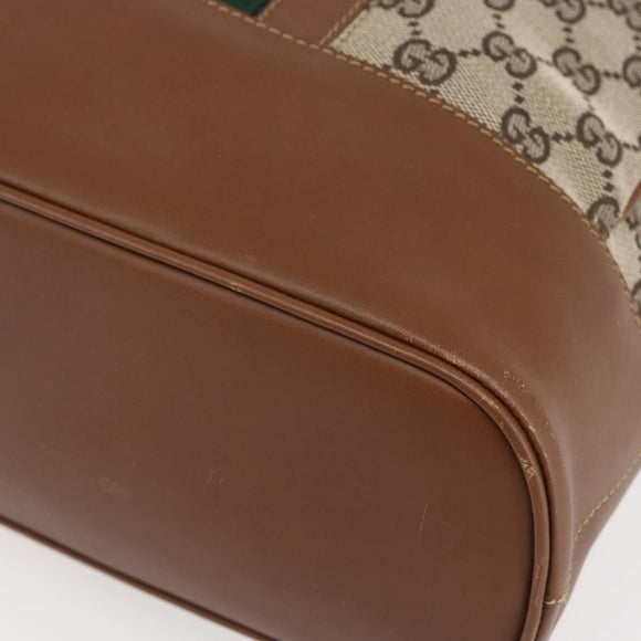 GUCCI GG Canvas Web Sherry Line special edition Hand Bag Beige Gold Auth mr1598