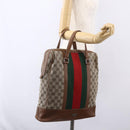 GUCCI GG Canvas Web Sherry Line special edition Hand Bag Beige Gold Auth mr1598-23