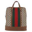 GUCCI GG Canvas Web Sherry Line special edition Hand Bag Beige Gold Auth mr1598-3