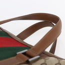 GUCCI GG Canvas Web Sherry Line special edition Hand Bag Beige Gold Auth mr1598-8
