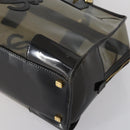 LOEWE Anagram Amazona 36 Hand Bag Vinyl Leather Black Gold Auth mr1599-9