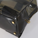 LOEWE Anagram Amazona 36 Hand Bag Vinyl Leather Black Gold Auth mr1599-15